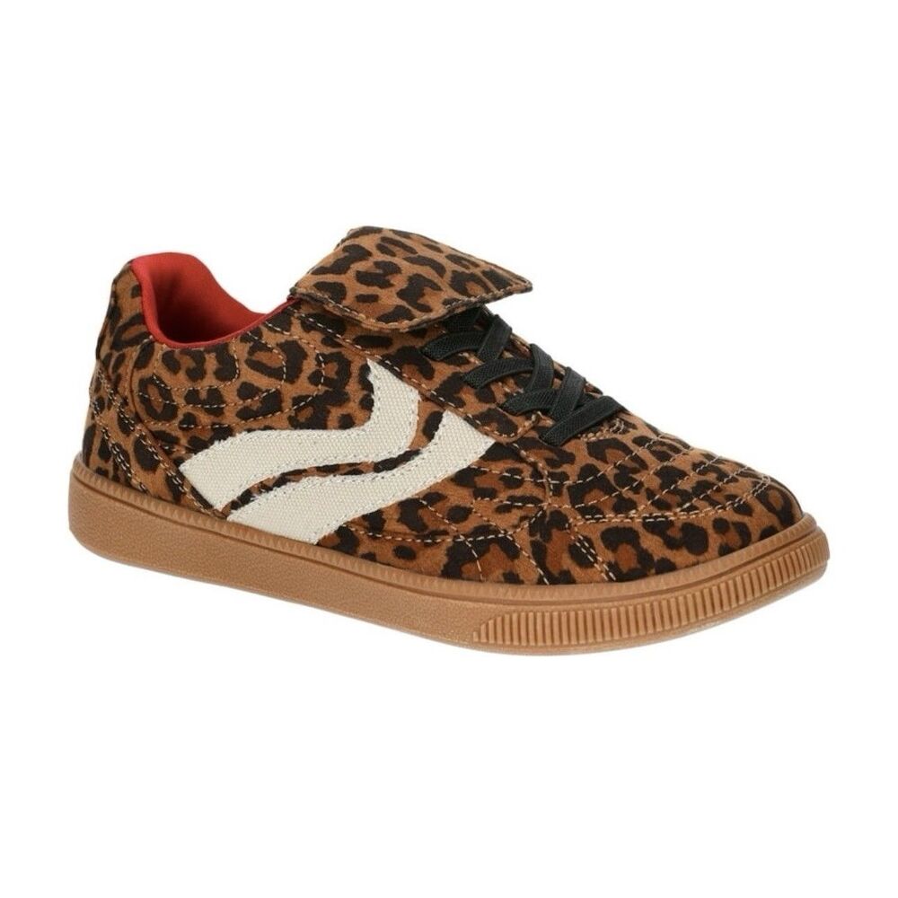 Madden NYC Girl’s NEW Fold Over Sneakers Leopard Print Lace Up Shoes Casual Sz 6